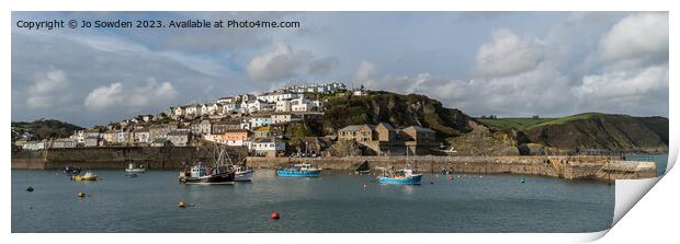 Mevagissey Harbour Print by Jo Sowden