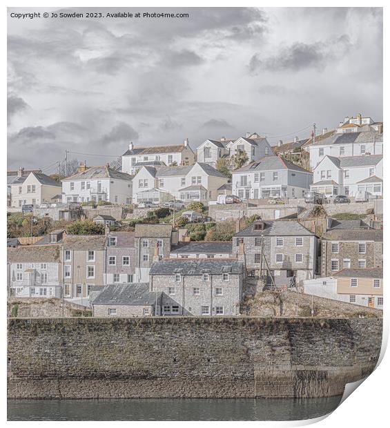 Mevagissey Houses Print by Jo Sowden