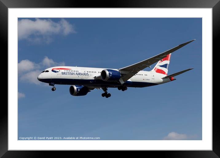 British Airways Boeing 787 Framed Mounted Print by David Pyatt