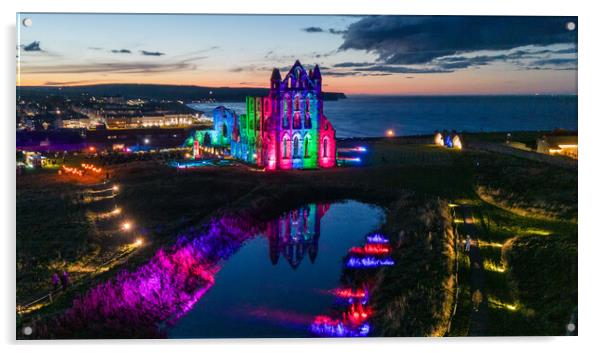 Whitby Abbey Reflections Acrylic by Apollo Aerial Photography