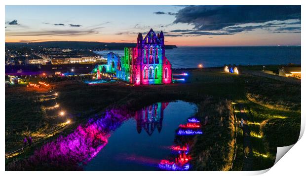 Whitby Abbey Reflections Print by Apollo Aerial Photography