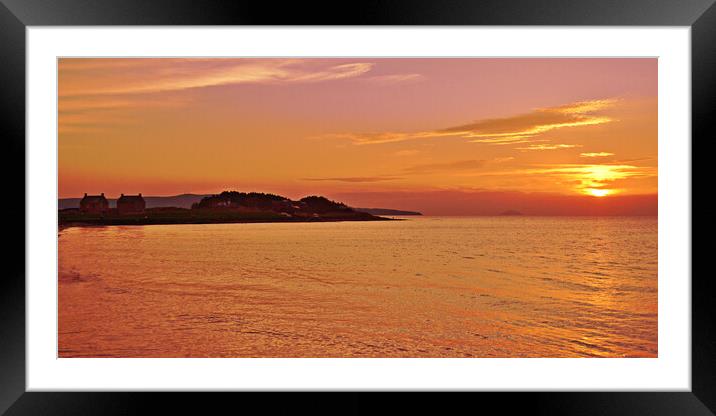 Prestwick shorefront at sunset Framed Mounted Print by Allan Durward Photography