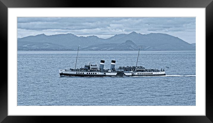 PS Waverley and Isle of Arran mountains Framed Mounted Print by Allan Durward Photography