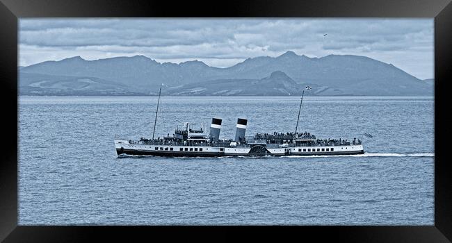 PS Waverley and Isle of Arran mountains Framed Print by Allan Durward Photography