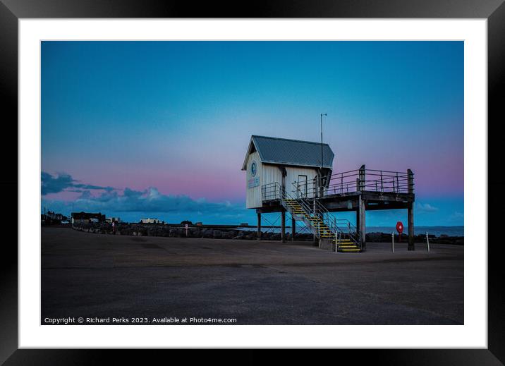Pink Skies over Morecambe Bay Framed Mounted Print by Richard Perks