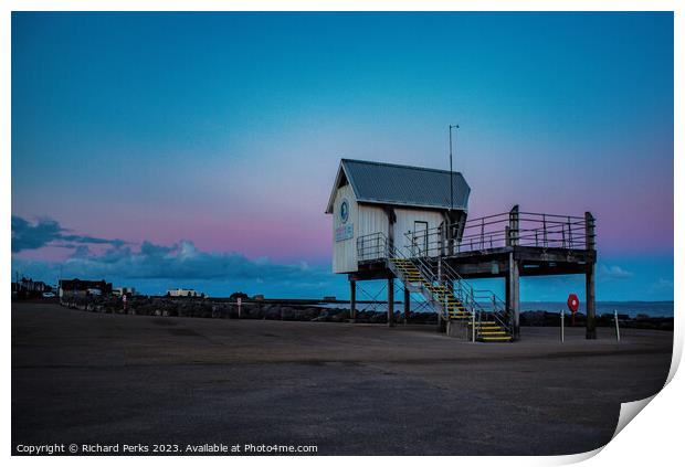 Pink Skies over Morecambe Bay Print by Richard Perks