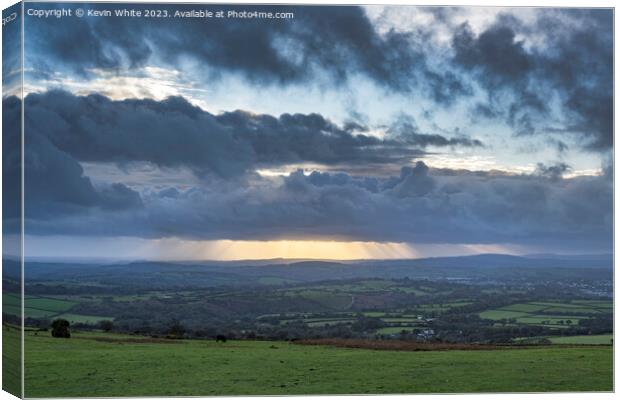 Stormy sunset on Dartmoor Canvas Print by Kevin White