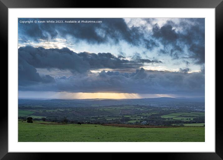 Stormy sunset on Dartmoor Framed Mounted Print by Kevin White