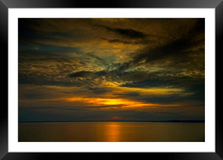 Sunset on the Saguenay River, Canada Framed Mounted Print by Martyn Arnold
