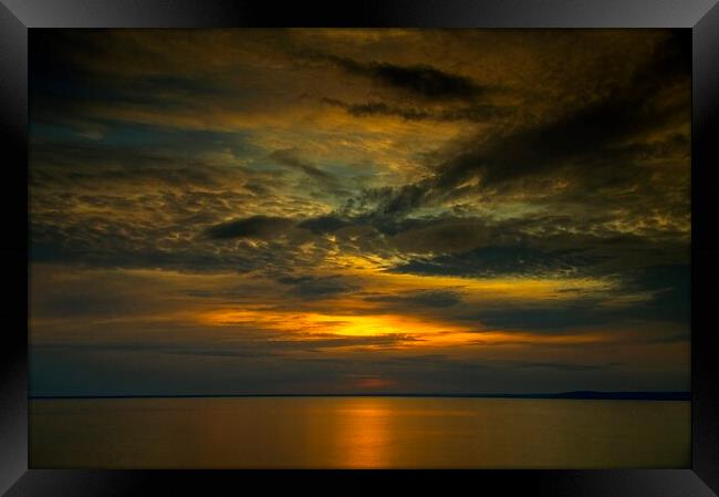 Sunset on the Saguenay River, Canada Framed Print by Martyn Arnold