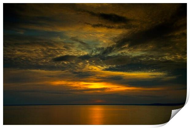 Sunset on the Saguenay River, Canada Print by Martyn Arnold