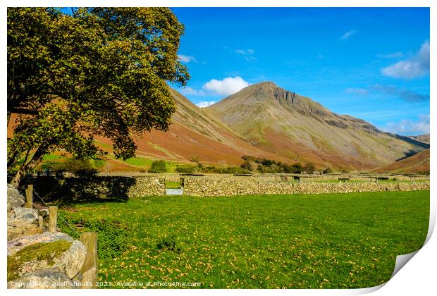 Great Gable from Wasdale Print by geoff shoults