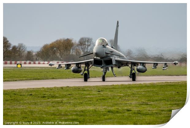 RAF Eurofighter Typhoon Aircraft @ RAF Coninsby  Print by Suzy B