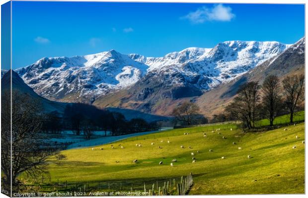 Grisedale in the Lake District, winter Canvas Print by geoff shoults