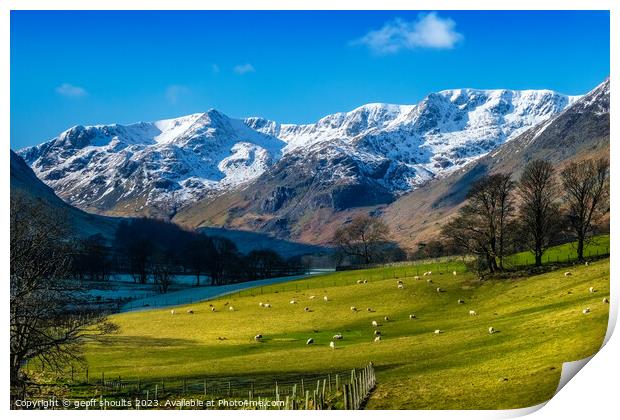 Grisedale in the Lake District, winter Print by geoff shoults