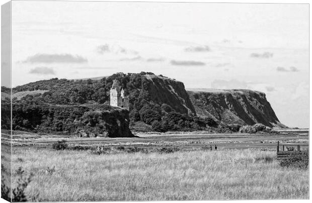 Greenan Castle and Heads of Ayr cliffs Canvas Print by Allan Durward Photography