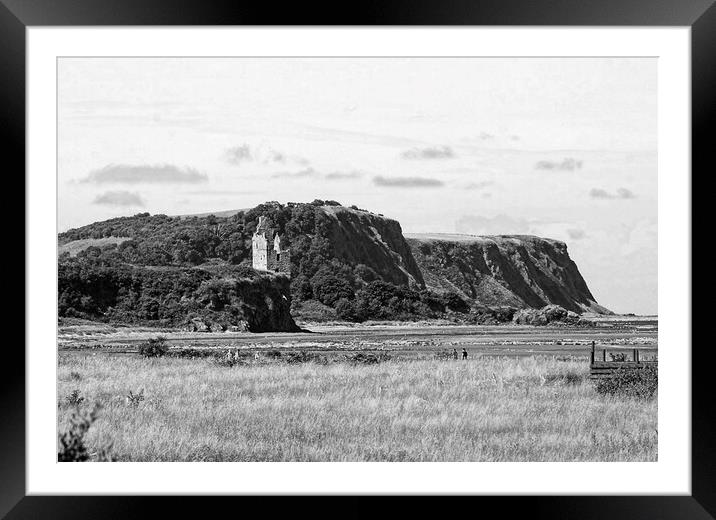 Greenan Castle and Heads of Ayr cliffs Framed Mounted Print by Allan Durward Photography