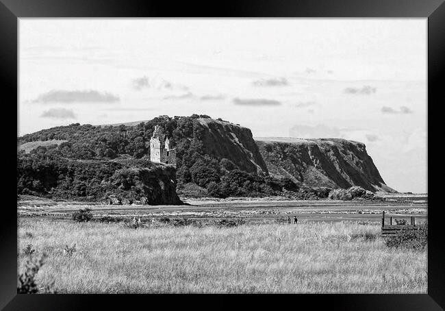 Greenan Castle and Heads of Ayr cliffs Framed Print by Allan Durward Photography