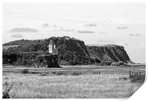 Greenan Castle and Heads of Ayr cliffs Print by Allan Durward Photography
