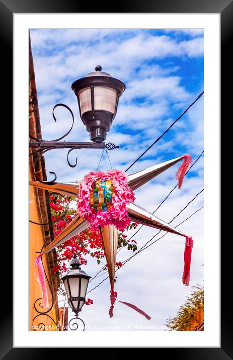 Pink Pinata Decoration San Miiguel de Allende Mexico Framed Mounted Print by William Perry