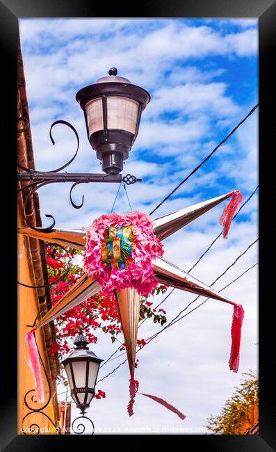 Pink Pinata Decoration San Miiguel de Allende Mexico Framed Print by William Perry