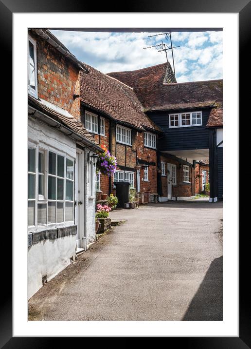 Entrance to mews cottages in  Old Amersham Framed Mounted Print by Kevin Hellon