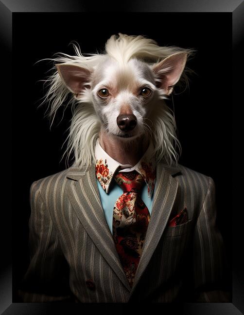 Chinese Crested Framed Print by K9 Art