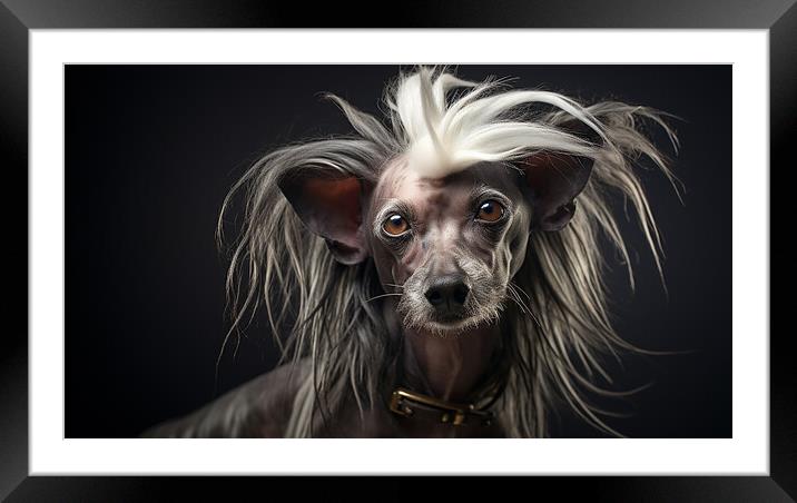 Chinese Crested Framed Mounted Print by K9 Art