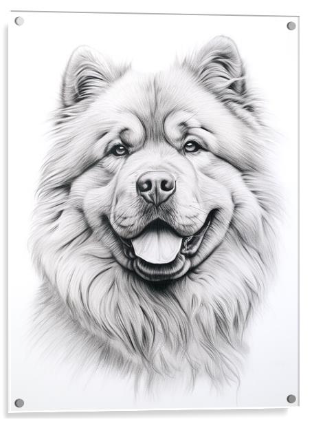 Chow Chow Pencil Drawing Acrylic by K9 Art