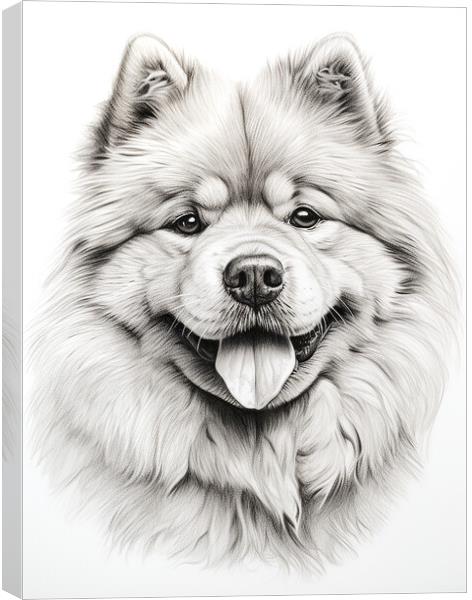 Chow Chow Pencil Drawing Canvas Print by K9 Art