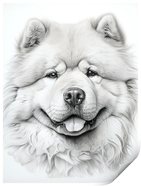 Chow Chow Pencil Drawing Print by K9 Art