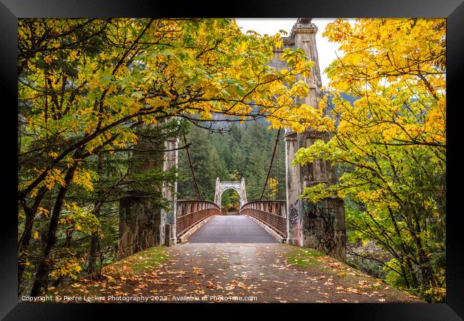 Alexandra Bridge, BC in Autumn Framed Print by Pierre Leclerc Photography