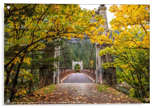Alexandra Bridge, BC in Autumn Acrylic by Pierre Leclerc Photography