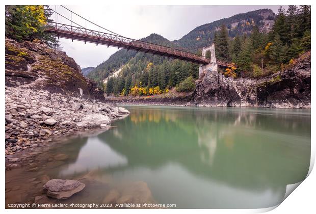 Alexandra Bridge Fraser River Reflection Print by Pierre Leclerc Photography