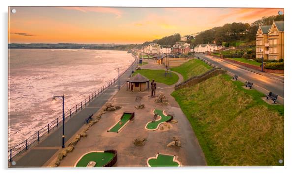 Filey Seafront Yorkshire Coast Acrylic by Tim Hill