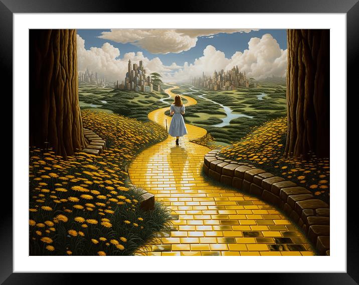 Follow The Yellow Brick Road Framed Mounted Print by Steve Smith