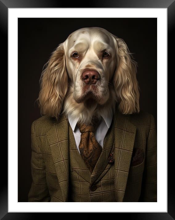 Clumber Spaniel Framed Mounted Print by K9 Art