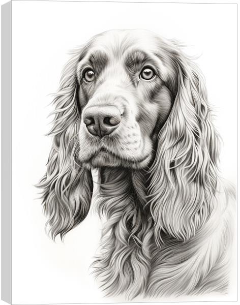 Cocker Spaniel Pencil Drawing Canvas Print by K9 Art