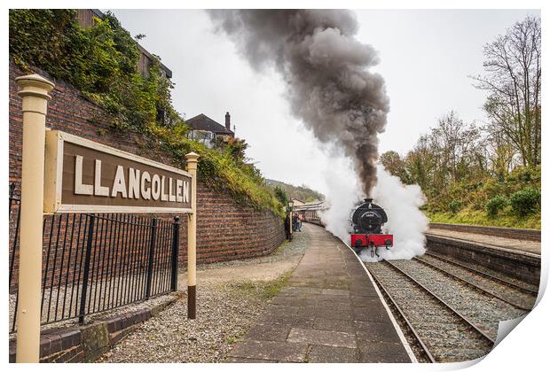 68067 Hudswell Clarke steam train departing Llangollen Print by Jason Wells