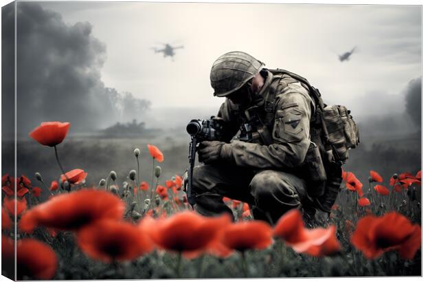 Poppy Field Soldier 2 Canvas Print by Picture Wizard