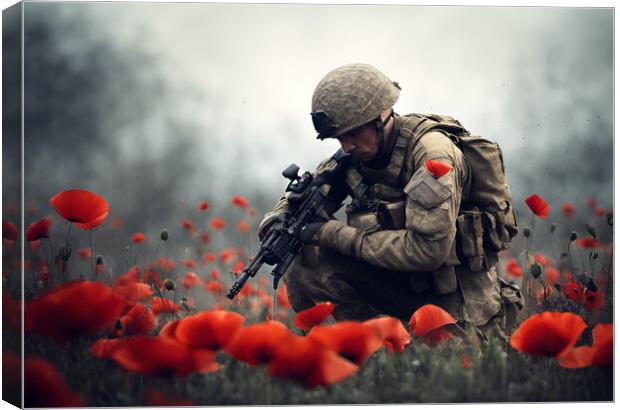 Poppy Field Soldier 4 Canvas Print by Picture Wizard