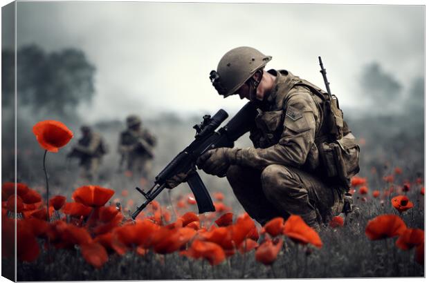 Poppy Field Soldier 5 Canvas Print by Picture Wizard