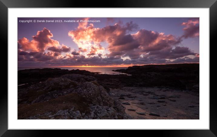 Majestic Trearddur Bay Sunset Framed Mounted Print by Derek Daniel