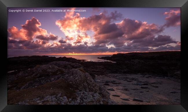 Majestic Trearddur Bay Sunset Framed Print by Derek Daniel
