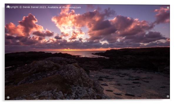 Majestic Trearddur Bay Sunset Acrylic by Derek Daniel
