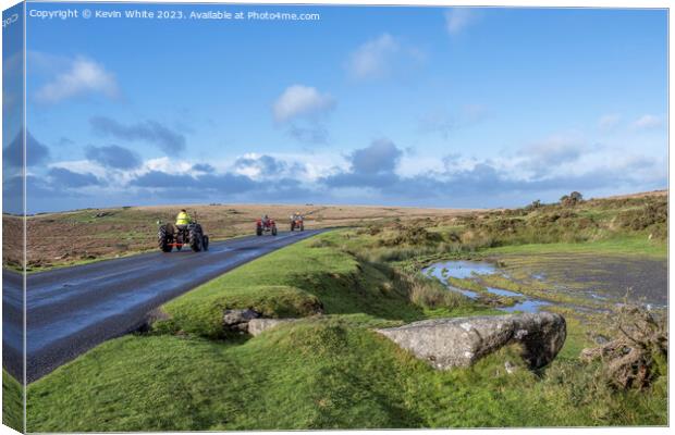 Tracktor ride over Dartmoor Canvas Print by Kevin White