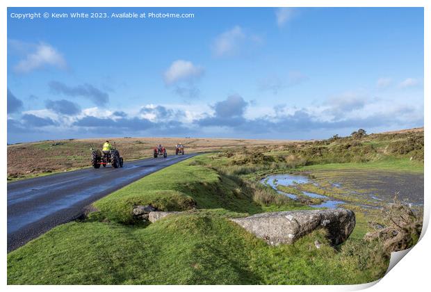 Tracktor ride over Dartmoor Print by Kevin White