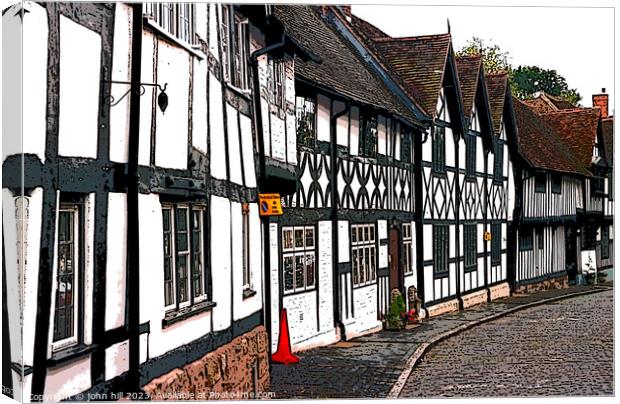 Mill Street, Warwick, Warwickshire Canvas Print by john hill