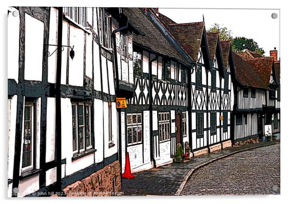Mill Street, Warwick, Warwickshire Acrylic by john hill