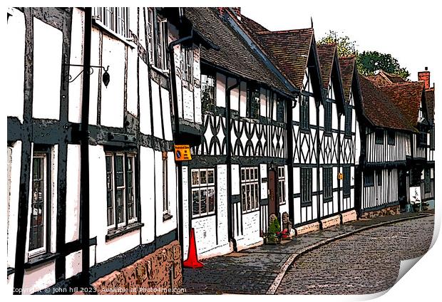 Mill Street, Warwick, Warwickshire Print by john hill